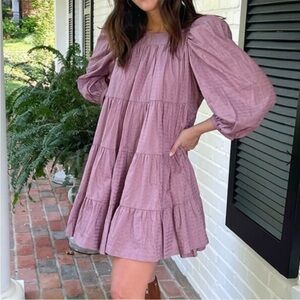 Summersalt The Tiered Mini Dress in PLUM Size Medium